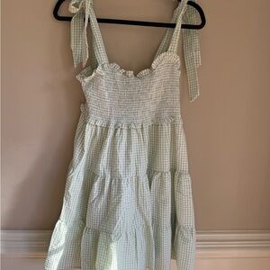 Altar'd State Green Gingham Dress